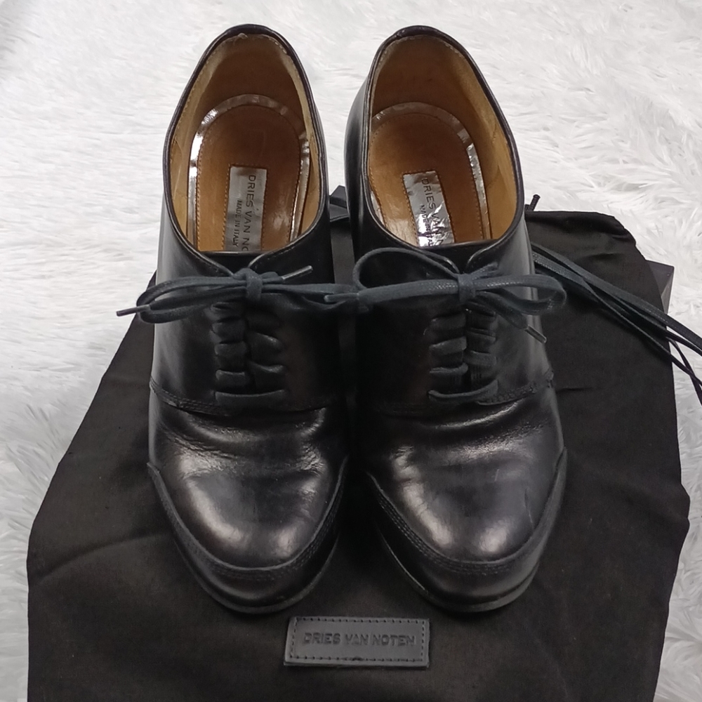 Dries Van Noten Black Chunky Heels 38